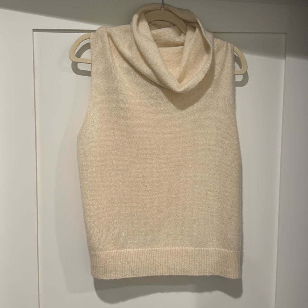 Aritzia Babaton Luxe Cashmere Tanning Sleevelss Sweater, XL, Whisper White